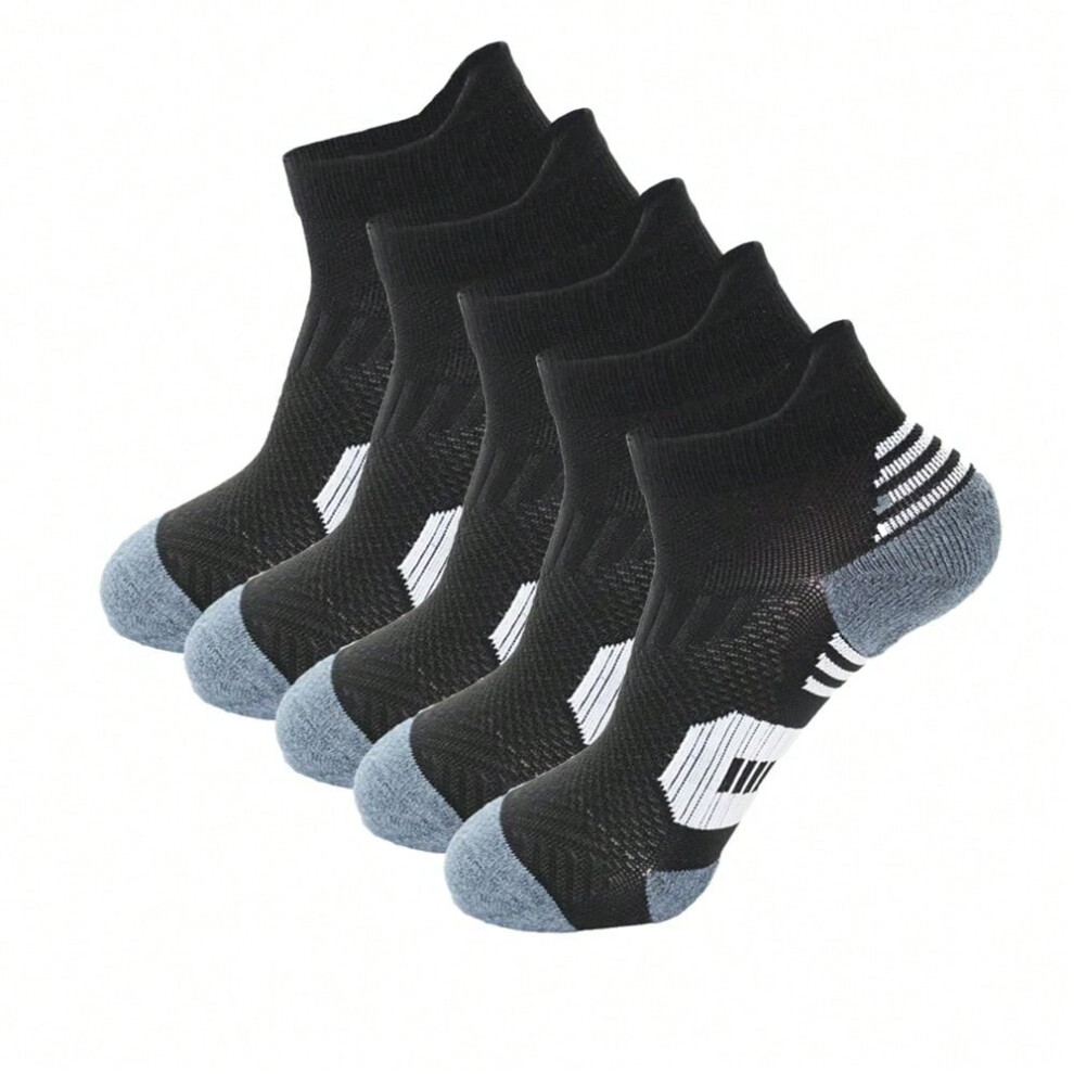 (3  black, SIZE 42-47) 3Pairs Professional Sports Fitness Socks Towel Bottom Non-Slip Running Sock Men Women Short Quick-Drying Basketball Training Sox