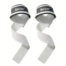 (white) Weightlifting Straps Dropshipping 1 Pair Lifting Wrist Anti-Slip Silicone Strength Training Strap Hand Grips Wrist Support