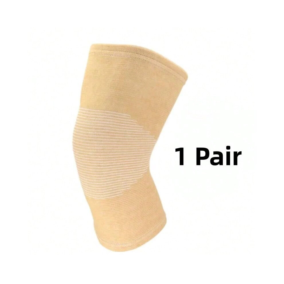 (SKIN, M) 1 Pair Knee Support Protector  Leg Arthritis Injury Gym Sleeve Elasticated Bandage knee Pad Charcoal Knitted Knee pads Warm