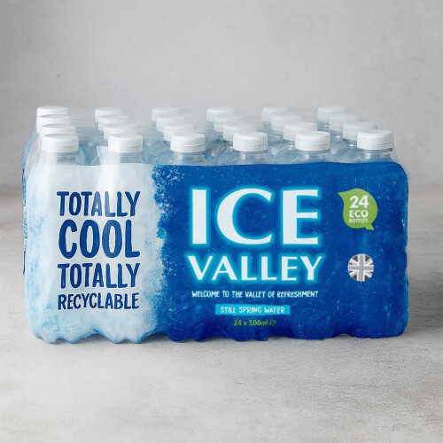 ICE VALLEY Still Spring Water 500ml (Pack of 24 Bottles) | Refreshing Hydration On-the-Go
