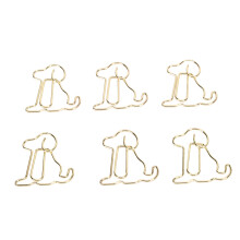 100 Stück Hund-Form Metall- Büroklammern Wiederverwendbar Rostfrei Büroclips Gold