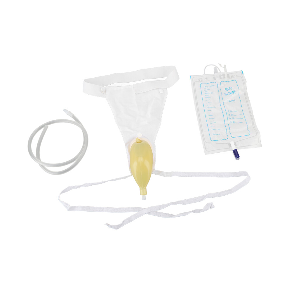 Urine Collector Bag 1000ml Reusable Skin Friendly Silicone Urine Drainage Bag for Elderly