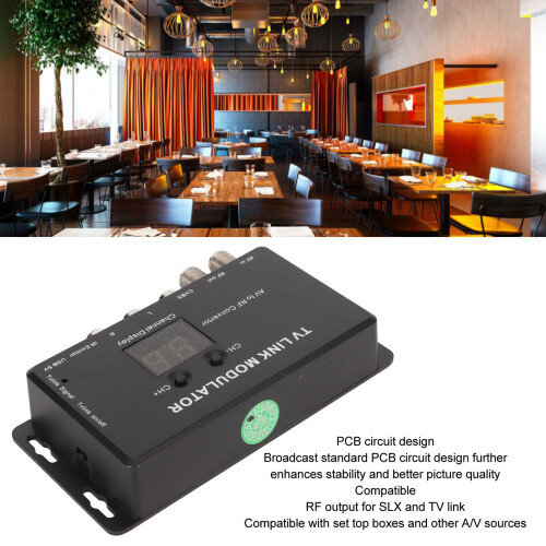 TV Link Modulator Adjustable Support PAL NTSC AV to RF Converter with USB Charge Cable for A V Source Set Top Boxes 2