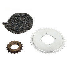 114 Link Kette & 16-Zähne-Aluminiumritzel-Kit für Fahrräder