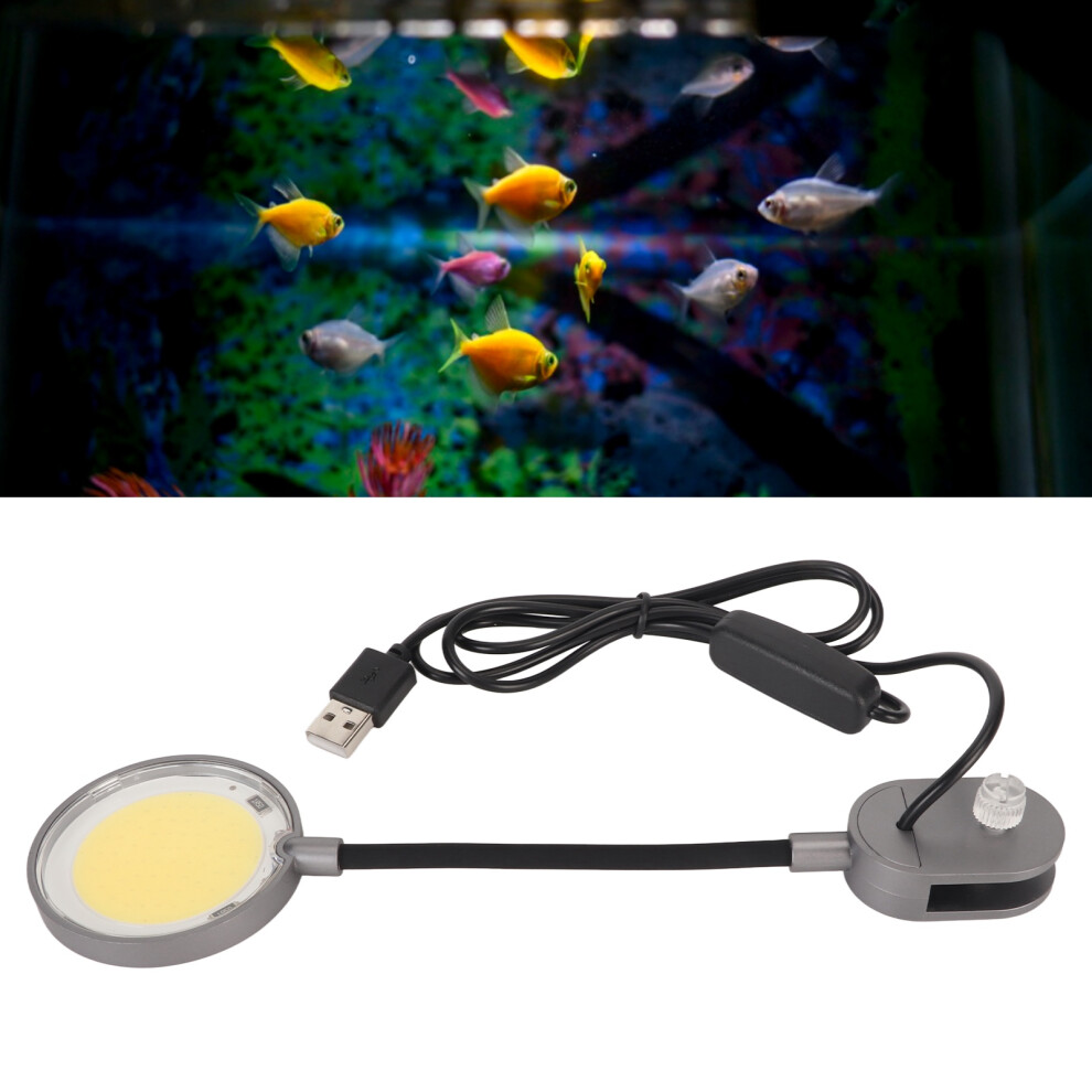 Fish Tank Clip On Waterproof Usb 360 Degree Gooseneck Cob Aquarium Clip Lamp For Freshwater Saltwater 5W Light
