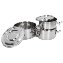 3 PCS Portable Stainless Steel Lunch Box Reusable Easy To Wash Portable Student Lunch Container for Food Fruit Vegetables