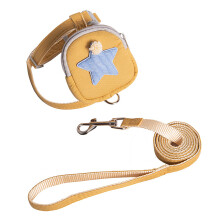 Verstellbares Nylon-Hundegeschirr und Leine Set für Katzen, Gelb, M 2,5-5 kg