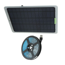 Solar Plant Growth Light Strip 20W IP65 Waterproof LED Grow Lamp Strip with Battery Protection Box for Greenhouse 9.8ft