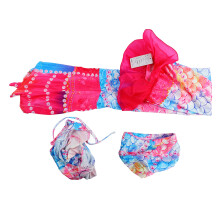 Kids Mermaid Tails Swimsuit Polyester Bathing Suits Mermaid Tail Set For Girls Swimming 120cm/47.2in
