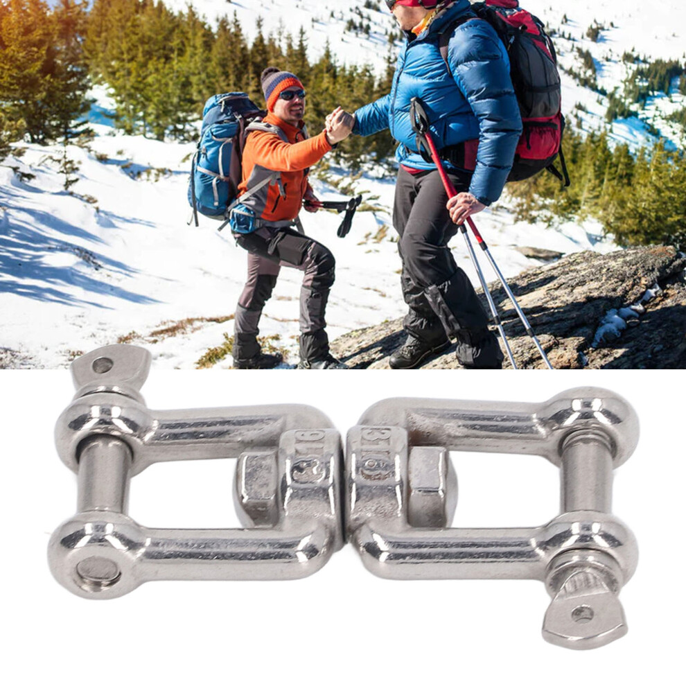 304 Stainless Steel Double Jaw Shackle Rustproof Universal Jaw Anchor Connector For Hardware Lifting Connection 6Mm / 0.2In 4901317618086
