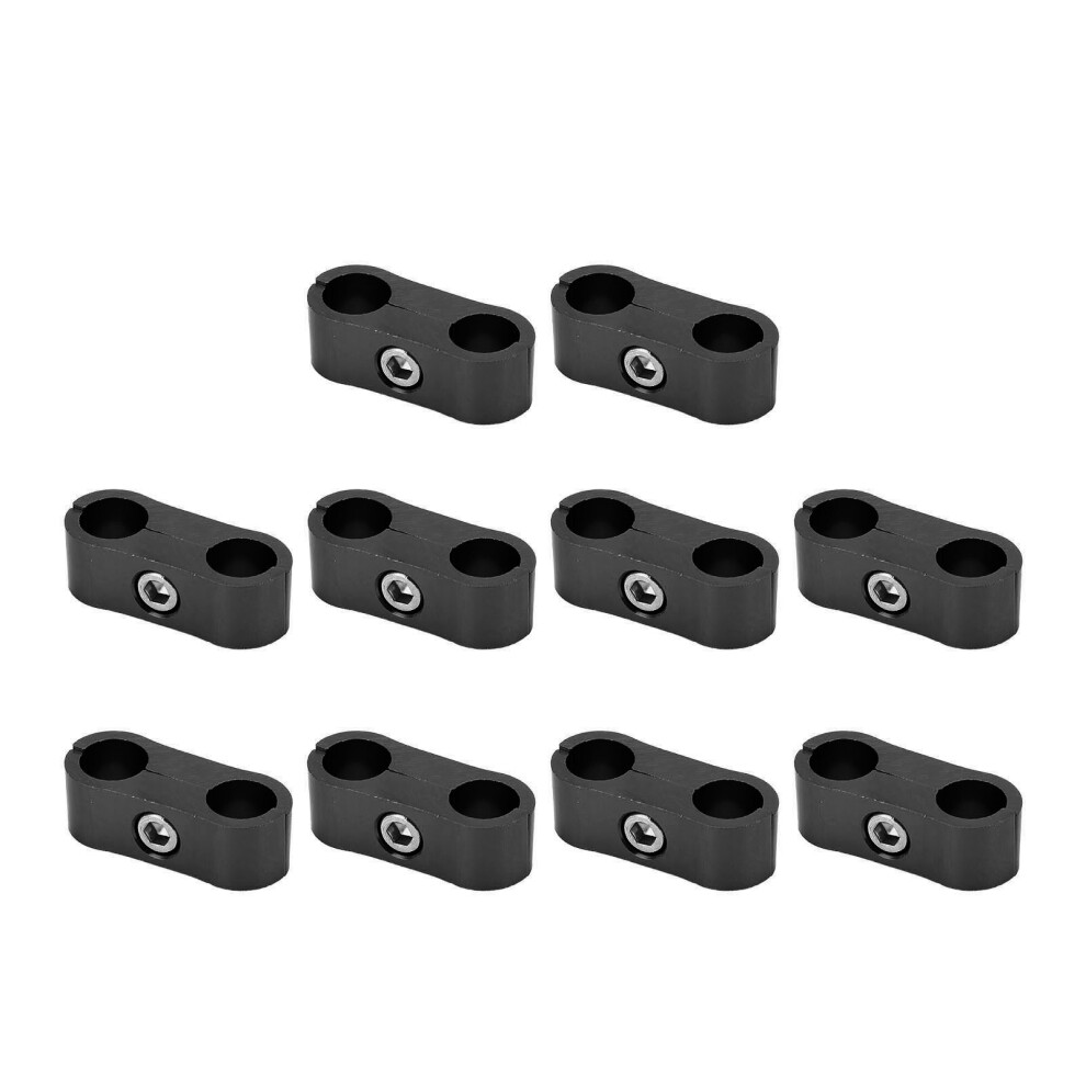 10Pcs Hose Separator Clamp 4An Aluminum Alloy Universal Oil Line Mounting Clamp For Water Pipe Gas Lines 8751317621007
