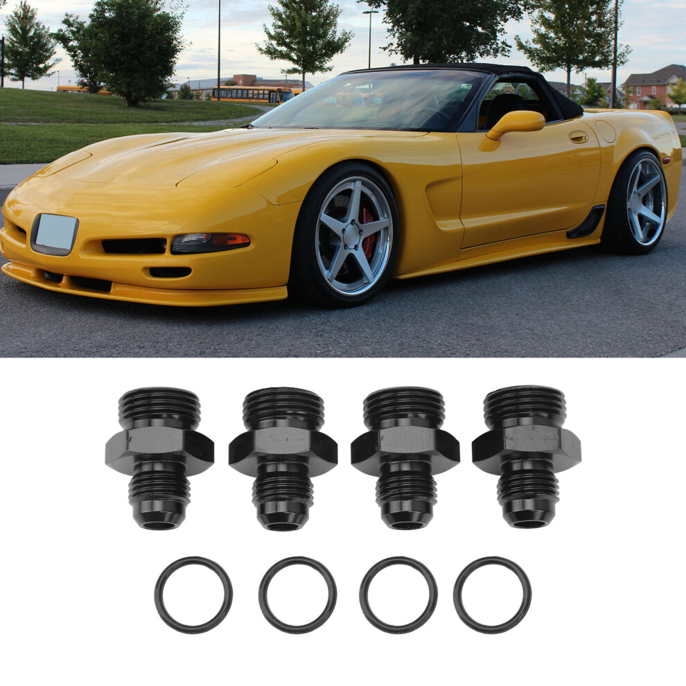 4Pcs Orb Male Fitting Aluminum Alloy 1500Psi O Ring Male Flare Adapter For Oil Cooler Fuel Pump 8An Orb To 6An 7901317622233
