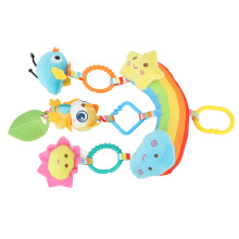 Car Seat Toy Baby Newborn Plush Hanging Clip On Infant Stroller Teething Gel Gift Rainbow