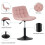 MCC (PINK) Dressing Table Chair Height Adjustable Vanity Stool Drake 5