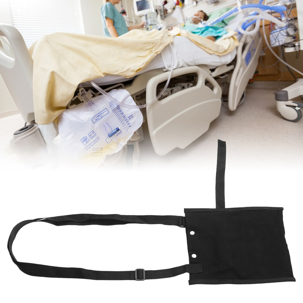Urine Shoulder Bag Single Pocket Urine Drainage Shoulder Bag Cover with Adjusted Strap Black
