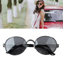 Unisex Polarisierte Retro-Sonnenbrille Schwarzer Rahmen Graue Gläser C32