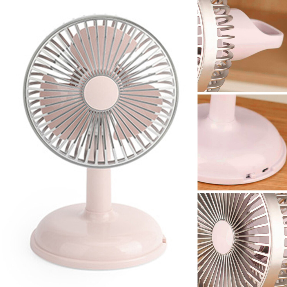 Small Electric Fan Simple Portable Vintage Pure Color USB Charging Little Fan for Summer Light Pink-image-OPC-PHS5B9R-NEW