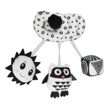 Niedliches Baby-Schwarz-Weiß-Spiral-Plüschtier für Kinderwagen, 2er-Pack