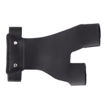 Archery Hand Guard Protector Artificial Leather Comfortable Adjustable 2 Finger Archery Protective Glove for Archers Black