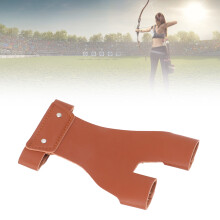 Archery Hand Guard Protector Artificial Leather Comfortable Adjustable 2 Finger Archery Protective Glove for Archers Brown