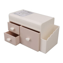 Pinkes 3-fach-Schubladen- Kunststoff-Desktop-Aufbewahrungsbox für Kosmetika, Schmuck, Krimskrams