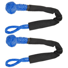 2 Stück Blaues Towing Soft Shackle 38000 lbs, Tragbares Offroad-Recovery-Equipment