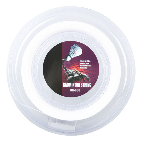 0.72mm 200m Badminton Racquet String Nylon Badminton Training Racket String Line BX 650 White 2