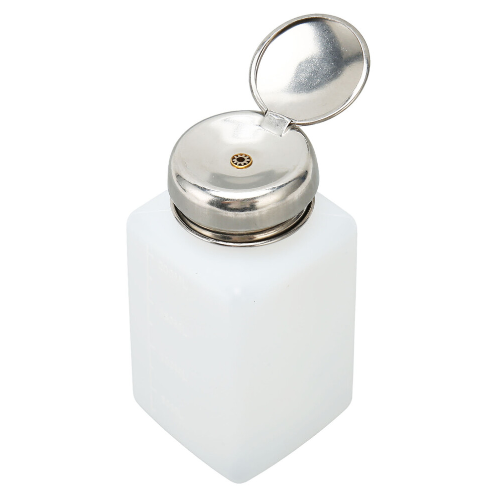 Push Down Empty Pump Dispenser Lockable Liquid Pumping Bottle for Nail Polish Makeup Remover 200ml
