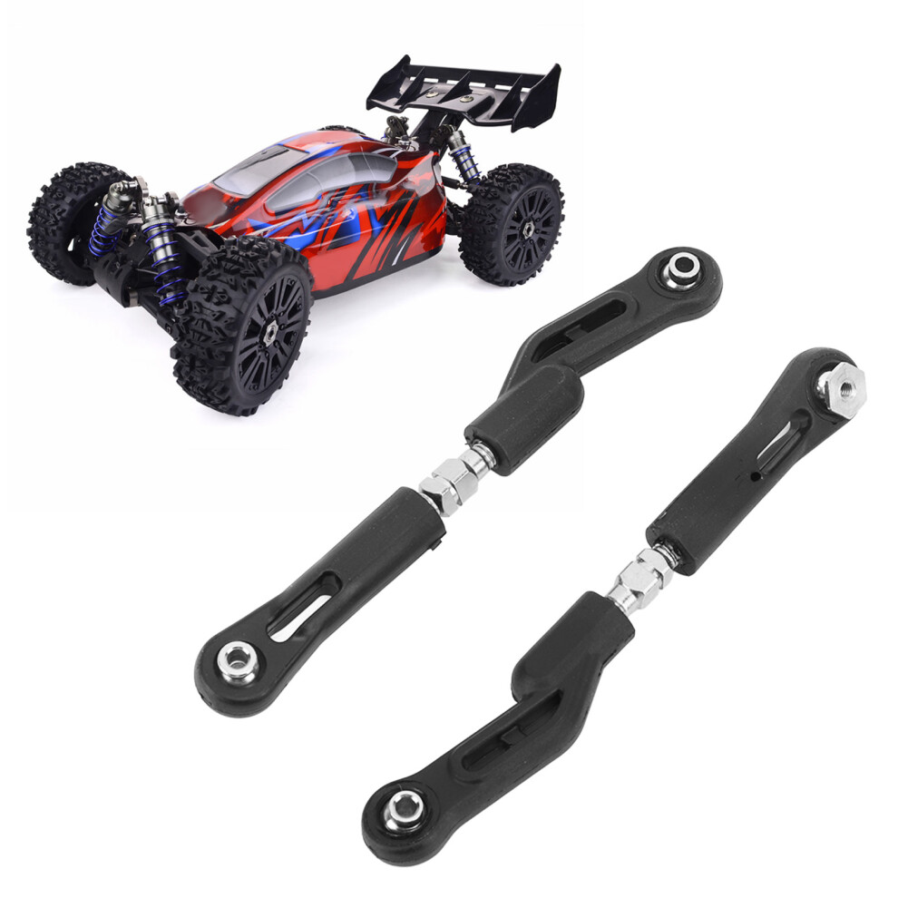 2Pcs RC Rear Upper Tie Rod Wear Resistant Lightweight RC Steering Pull Rod for ZD Racing 1/8 Car Black