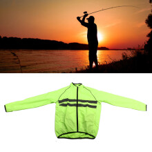 Reflektierende grüne Polyester-Radjacke mit Taschen für Outdoor-Sportarten