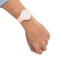Quartz Watch Silent Waterproof Big Numbers Minimalist Fashionable Sports Watch for Students Pink