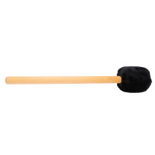Weicher Filz-Schlagholz für Trommel mit langem Buchenstiel, 40 cm, Schwarz