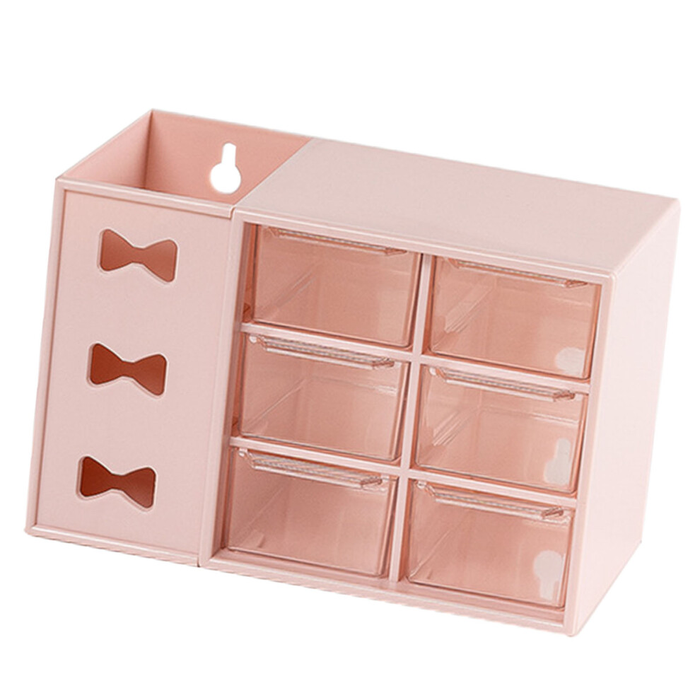 Pen Desk Shelf Dustproof 6 Drawers Pen Organization Storage Shelf for Students Office People Pink-image-OPC-PHS5CYQ-NEW