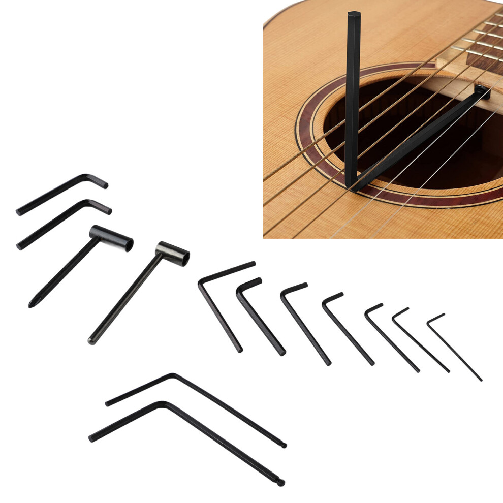 13 Pieces Guitar Wrenches Metal Hex Spanner Set For Electric Guitar Adjustment And Maintenance 4981317640195