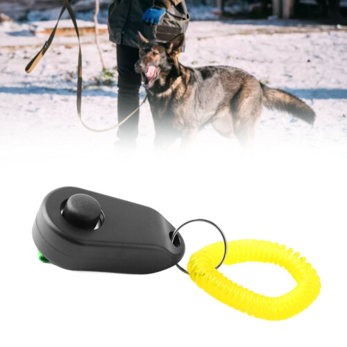 Dog Training Clicker Interactive Squeaky Comfortable Universal Training Clicker Ring for Dogs Cats Black