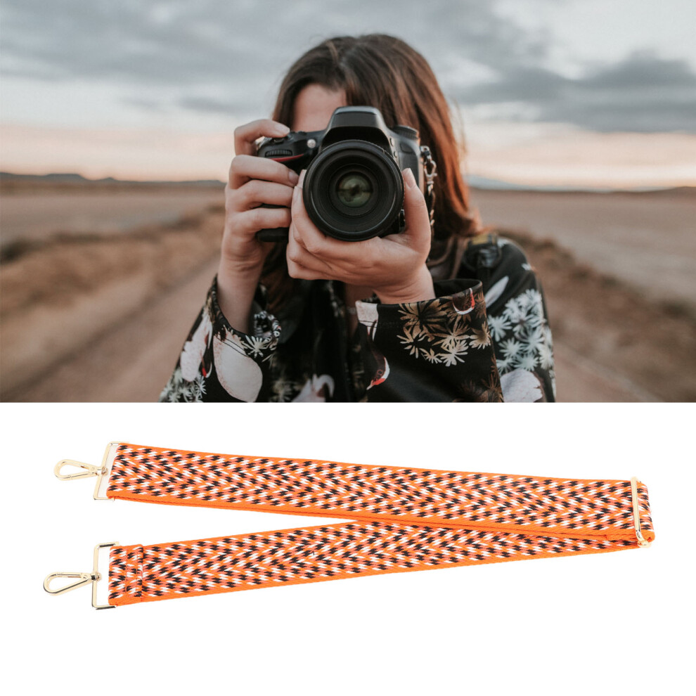 Camera Strap Woven Thickened Webbing Polyester Camera Neck Shoulder Strap Outdoor Photography Equipment Orange/White/Black 8191317640545
