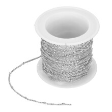 19.6 Feet Bead Chain Stainless Steel Jewelry Making DIY Link Chain for Necklace Bracelet Anklet Steel Color