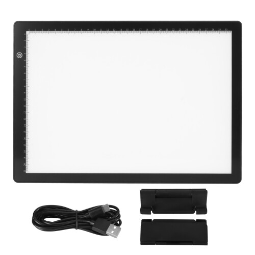 A4 LED Tracing Light Pad Adjustable Brightness USB Power Ultra Thin Copy Board Table Portable Art Light Box with Scale 2