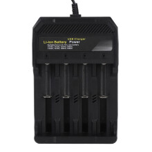18650 Battery Charger Independent Charging 4 Bay Universal Smart Battery Charger for 10440 14500 16340 16650 14650 18350 18500 18650 Lithiu