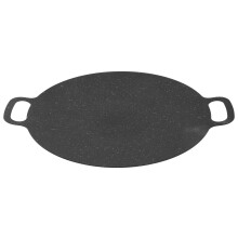 25 cm Antihaft Koreanischer Grillpfanne aus Eisen mit medizinischer Steinbeschichtung und Aufbewahrungstasche