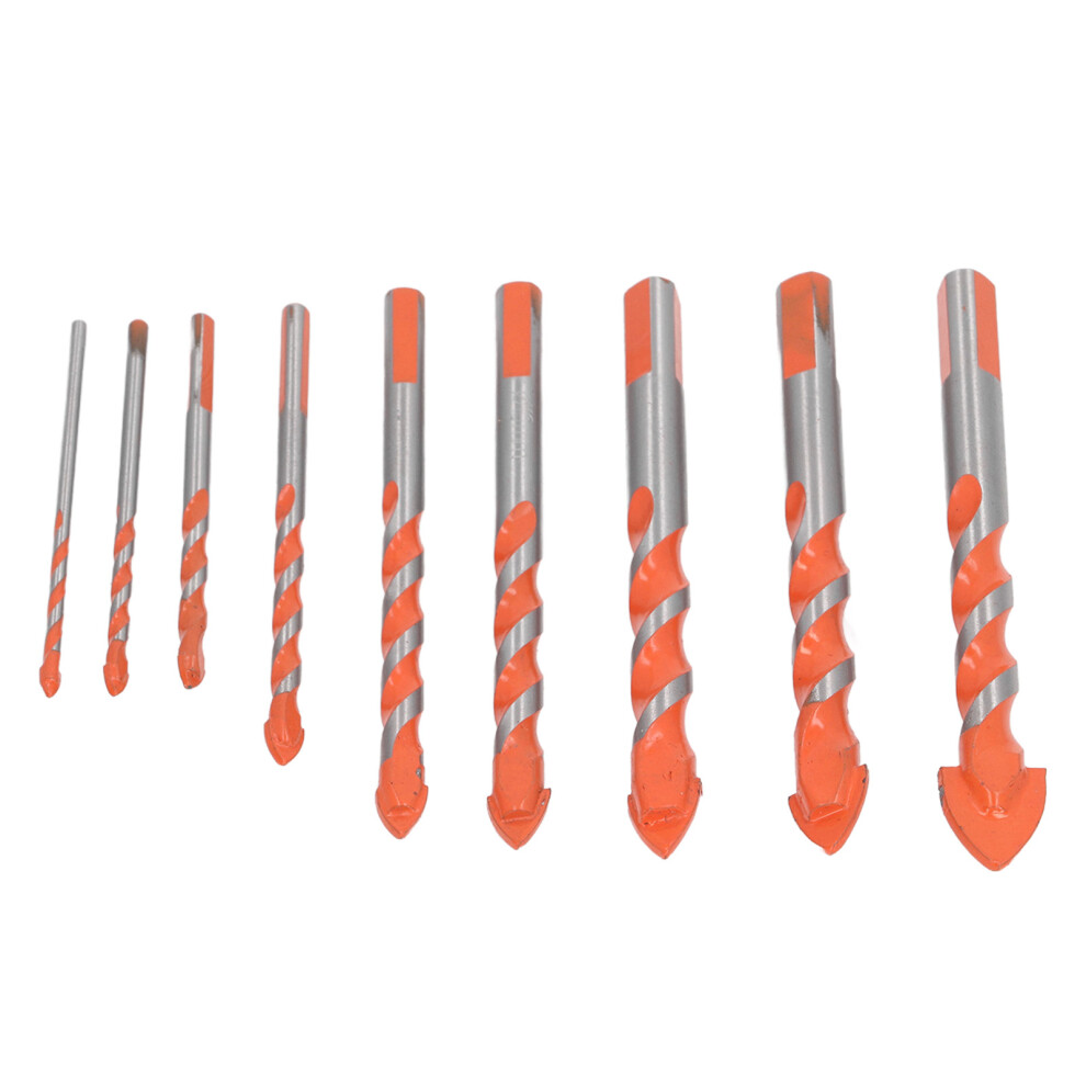 9Pcs Masonry Drill Bits Set Cemented Carbide Industrial Strength Carbide Tip For Wood Ceramic Tile Plastic Glass 5041317644384