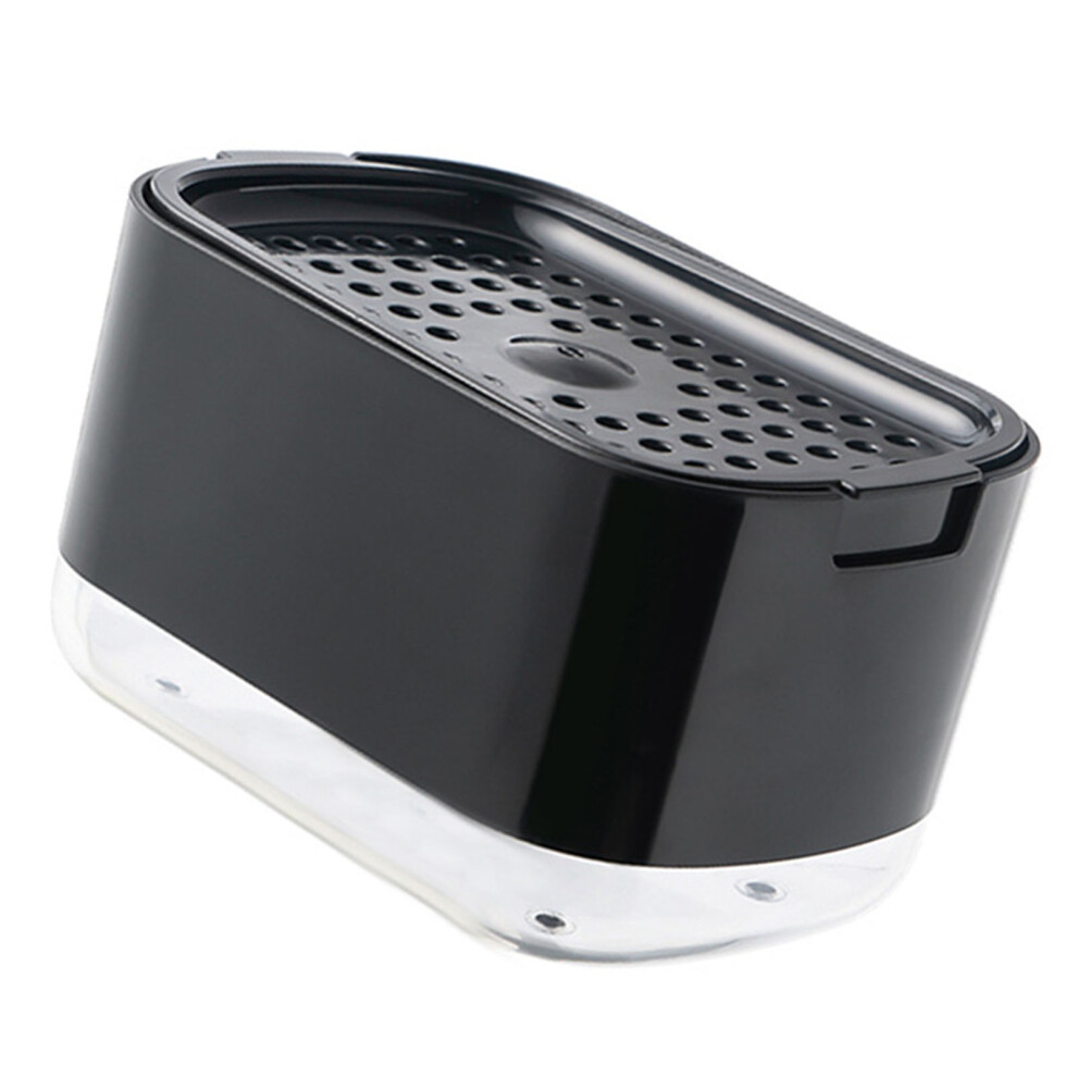 Soap Dispenser With Sponge Holder Pp Pet Press Type Soap Box For Cloth Dish Kitchen Cleaning Black 4651317644805