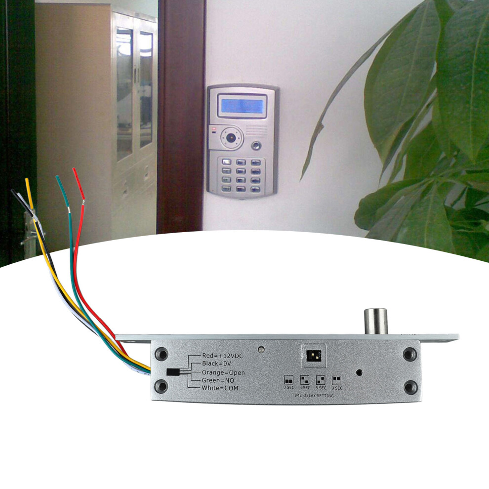 Dc 12V 5 Lines Electric Bolt Lock Narrow Deadbolt Drop Bolt Door Lock With Time Delay Led Display For Door Entry Access Control Power Off L 6941317644843