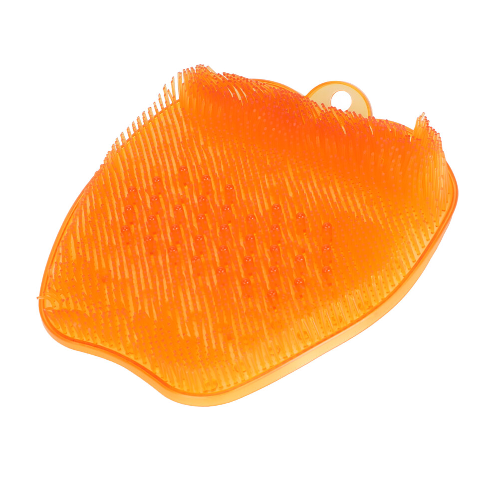 Orange Shower Foot Massager Scrubber With Suction Cup Deep Cleaning Promote Blood Circulation Soft Silicone Foot Scrubber Mat