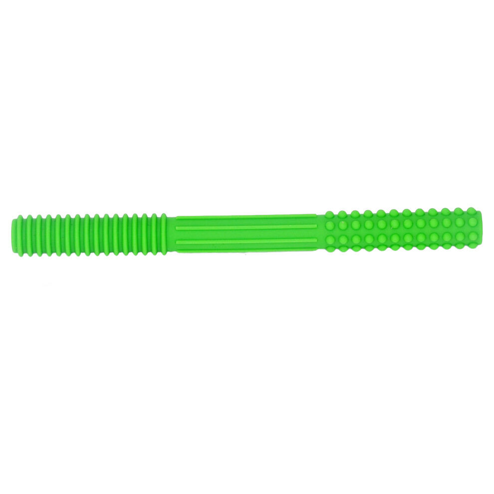 Baby Safe Hollow Teething Tube Toddlers Infant Soft Silicone Chew Teething Toy With Cleaning Brush Green