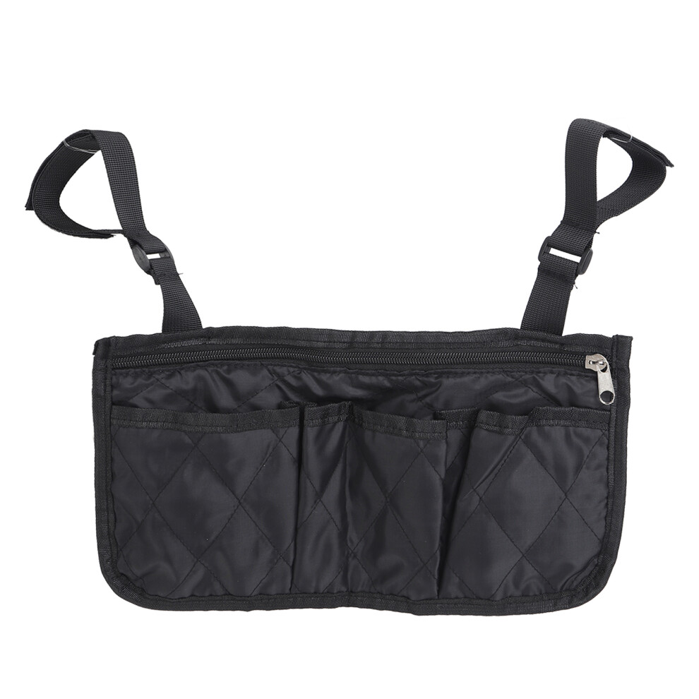 Black Wheelchair Side Bag Armrest Accessories Wheelchair Pouch Storage Bag For Disabled