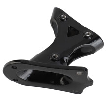 Flag Holder 2 Position Rust Proof 1in Inner Diameter Aluminum Alloy Flag Pole Bracket for Wall Roof Outdoor Railing Black
