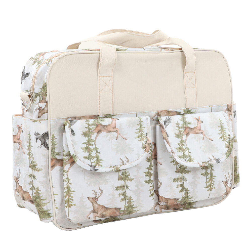 Multifunction Baby Bag for Boys and Girls with Many Pockets Travel Diaper Bag for Mom and Dad Forest Elk