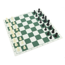Kinder- und Erwachsenenschachspiel aus Kunststoff mit PU-Matte & Aufbewahrungstasche 43x43cm