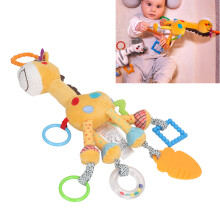 Baby Comfort Toy Giraffe Hanging Toy Colorful Plush Animal Pendant for Newborn Stroller Bed